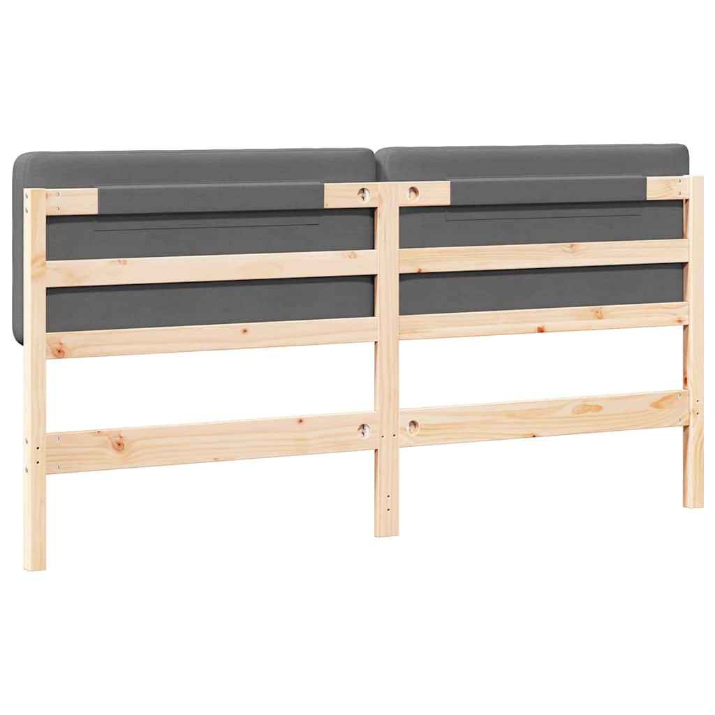 Tête de lit capitonnée Marron et gris clair 180 cm Pin massif - XIOS