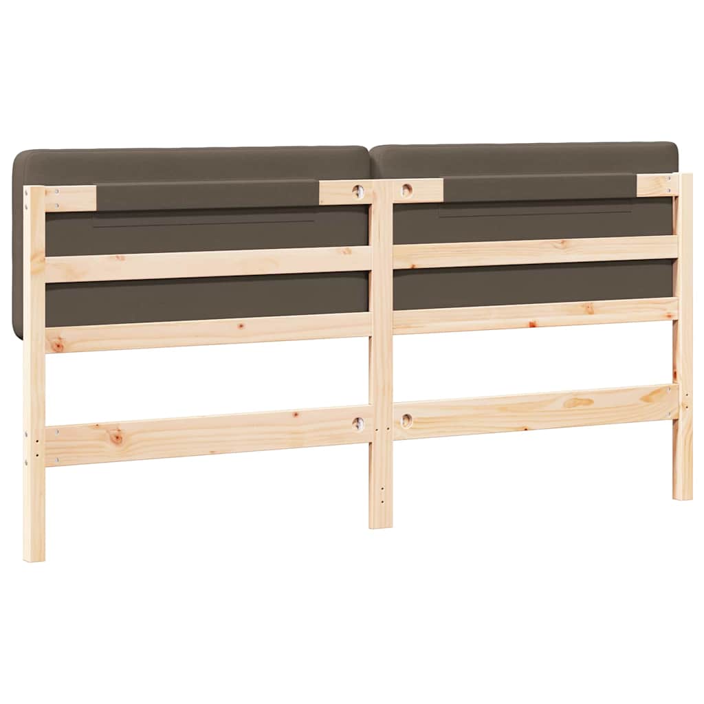 Tête de lit capitonnée Marron et Taupe 180 cm Pin massif - XIOS