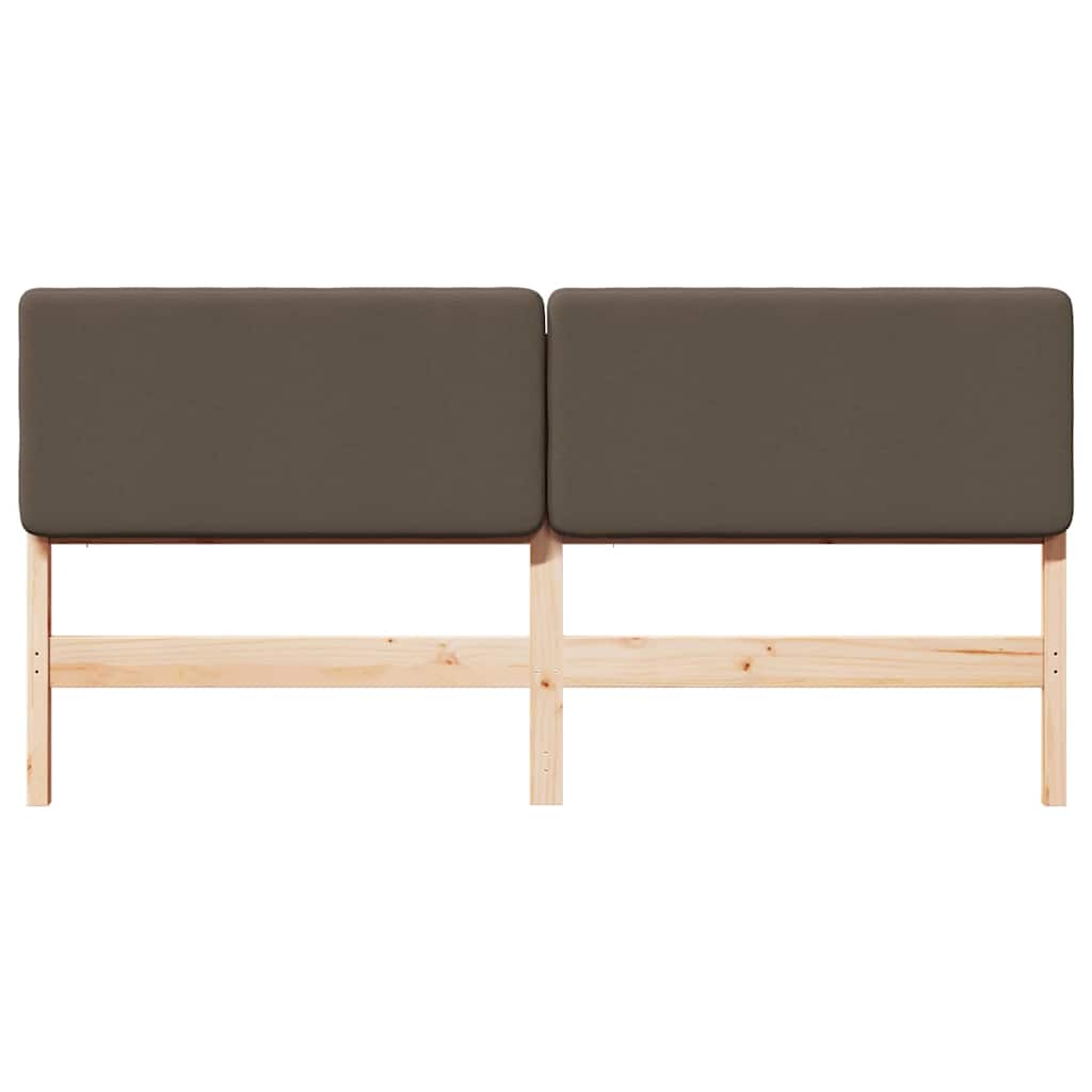 Tête de lit capitonnée Marron et Taupe 180 cm Pin massif - XIOS