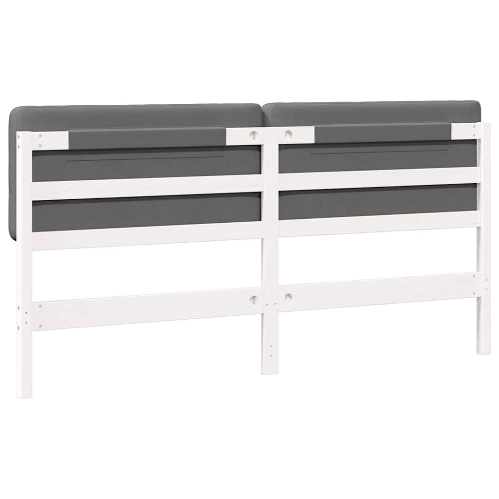 Tête de lit capitonnée Blanc et gris clair 180 cm Pin massif - XIOS