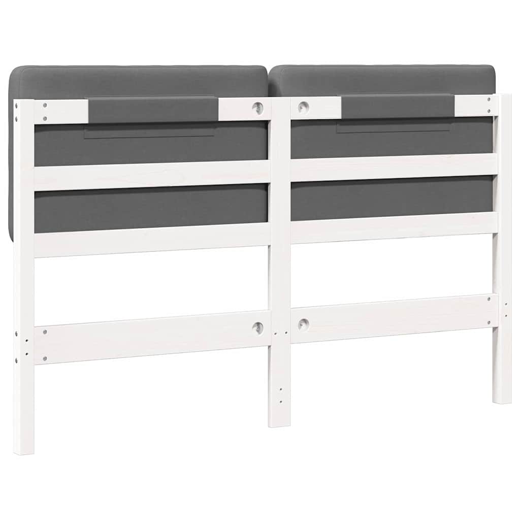 Tête de lit capitonnée Blanc et gris clair 160 cm Pin massif - XIOS