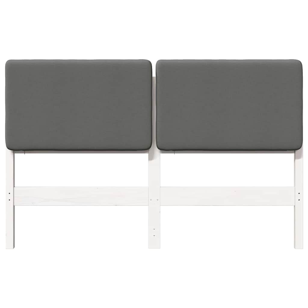 Tête de lit capitonnée Blanc et gris clair 160 cm Pin massif - XIOS