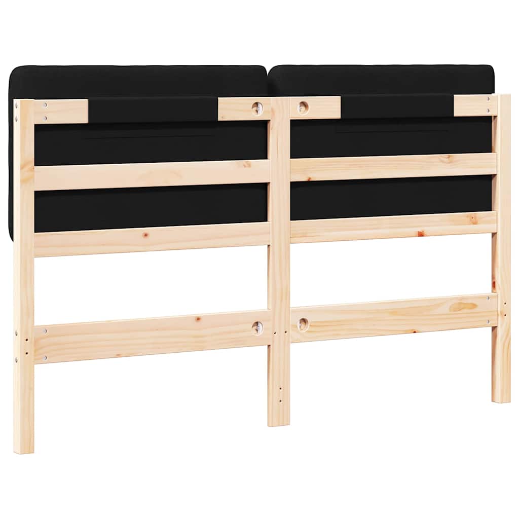 Tête de lit capitonnée Marron et Noir 150 cm Pin massif - XIOS