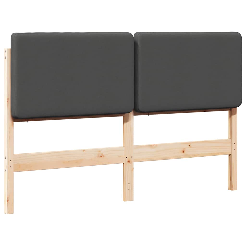 Tête de lit capitonnée Brun et gris foncé 135 cm Pin massif - XIOS
