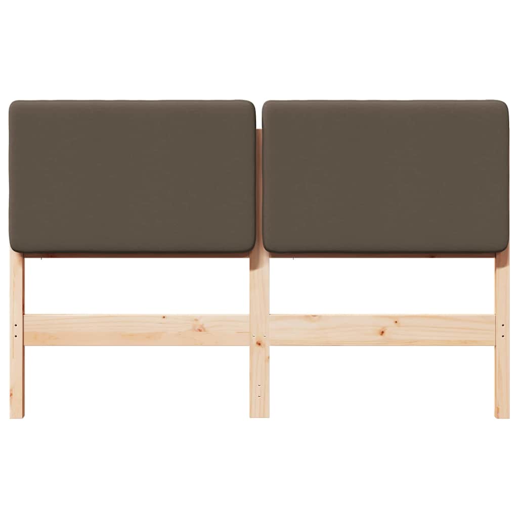 Tête de lit capitonnée Marron et Taupe 135 cm Pin massif - XIOS