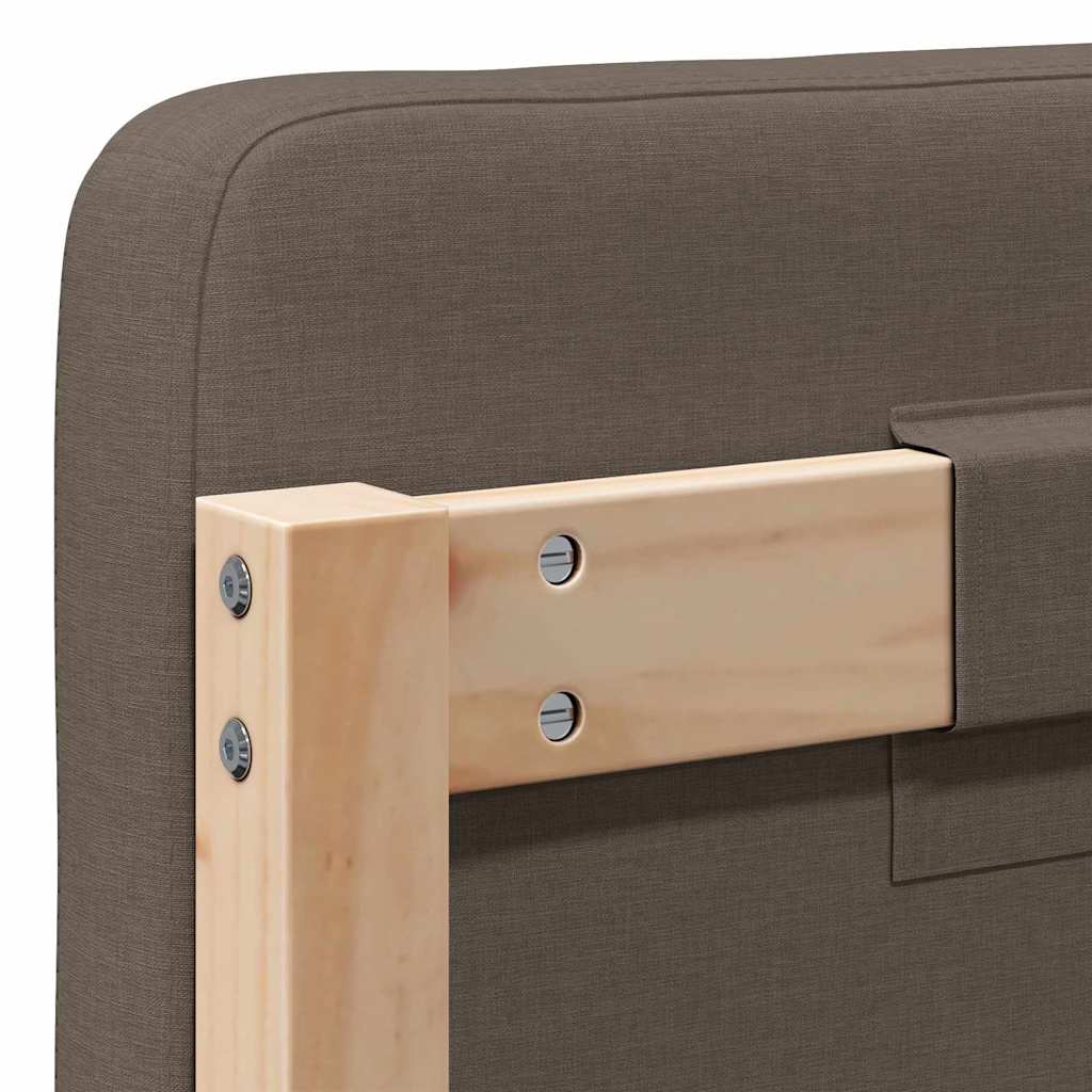 Tête de lit capitonnée Marron et Taupe 120 cm Pin massif - XIOS