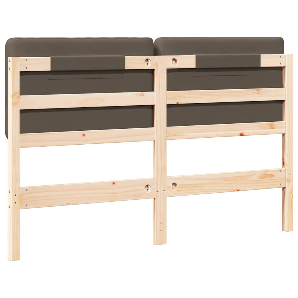 Tête de lit capitonnée Marron et Taupe 120 cm Pin massif - XIOS