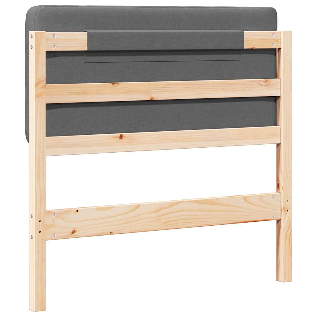 Tête de lit capitonnée Marron et gris clair 100 cm Pin massif - XIOS