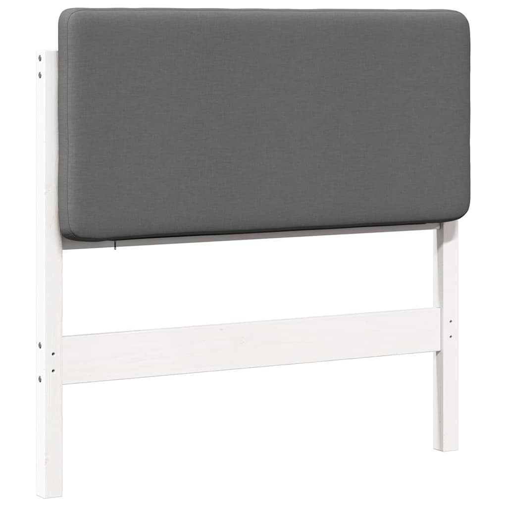 Tête de lit capitonnée Blanc et gris clair 90 cm Pin massif - XIOS