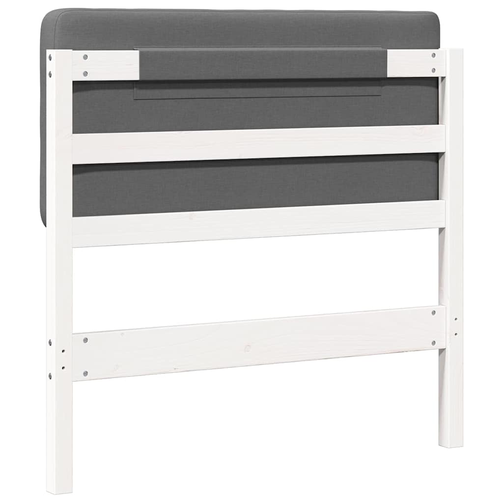 Tête de lit capitonnée Blanc et gris clair 90 cm Pin massif - XIOS