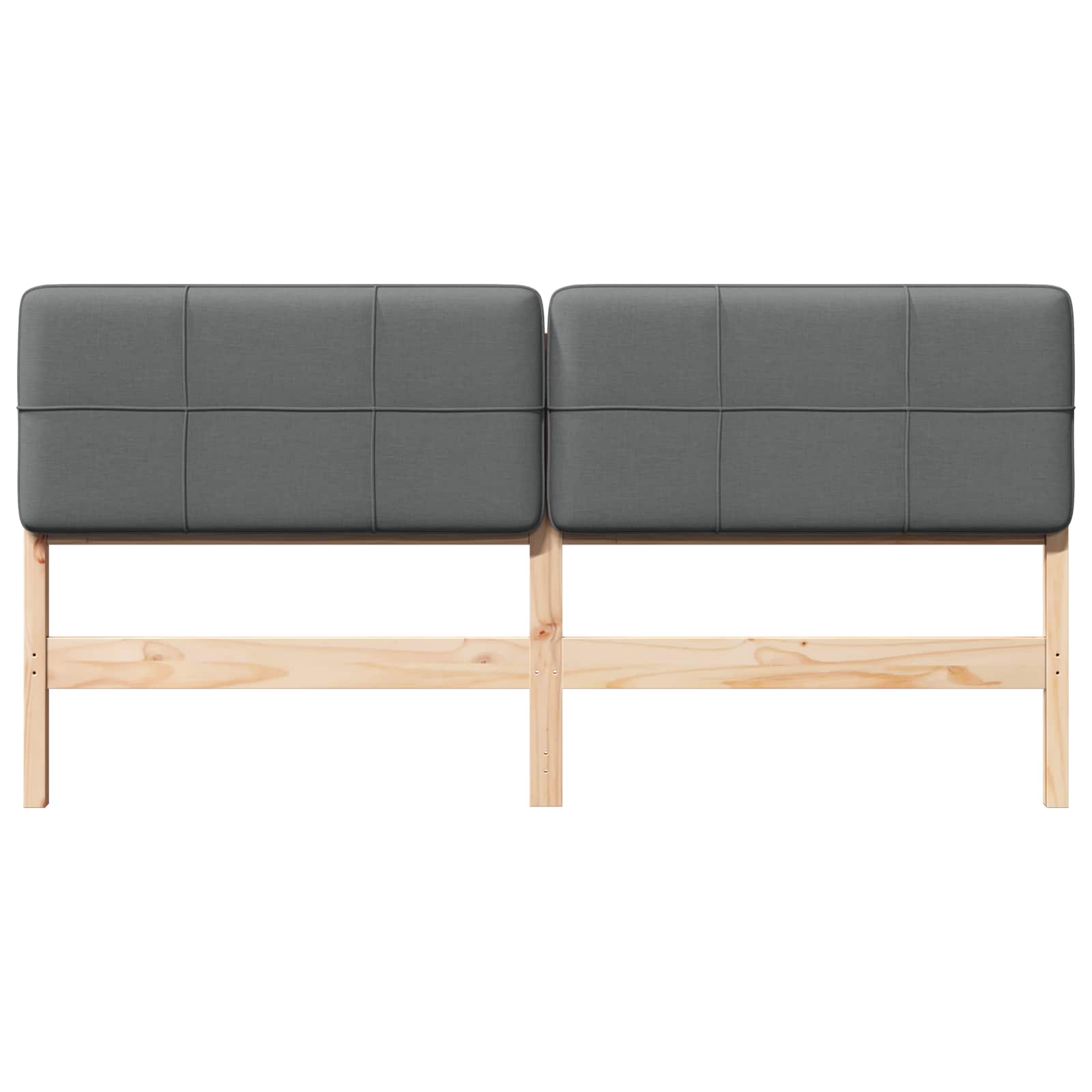 Tête de lit capitonnée Marron et gris clair 200 cm Pin massif - XIOS