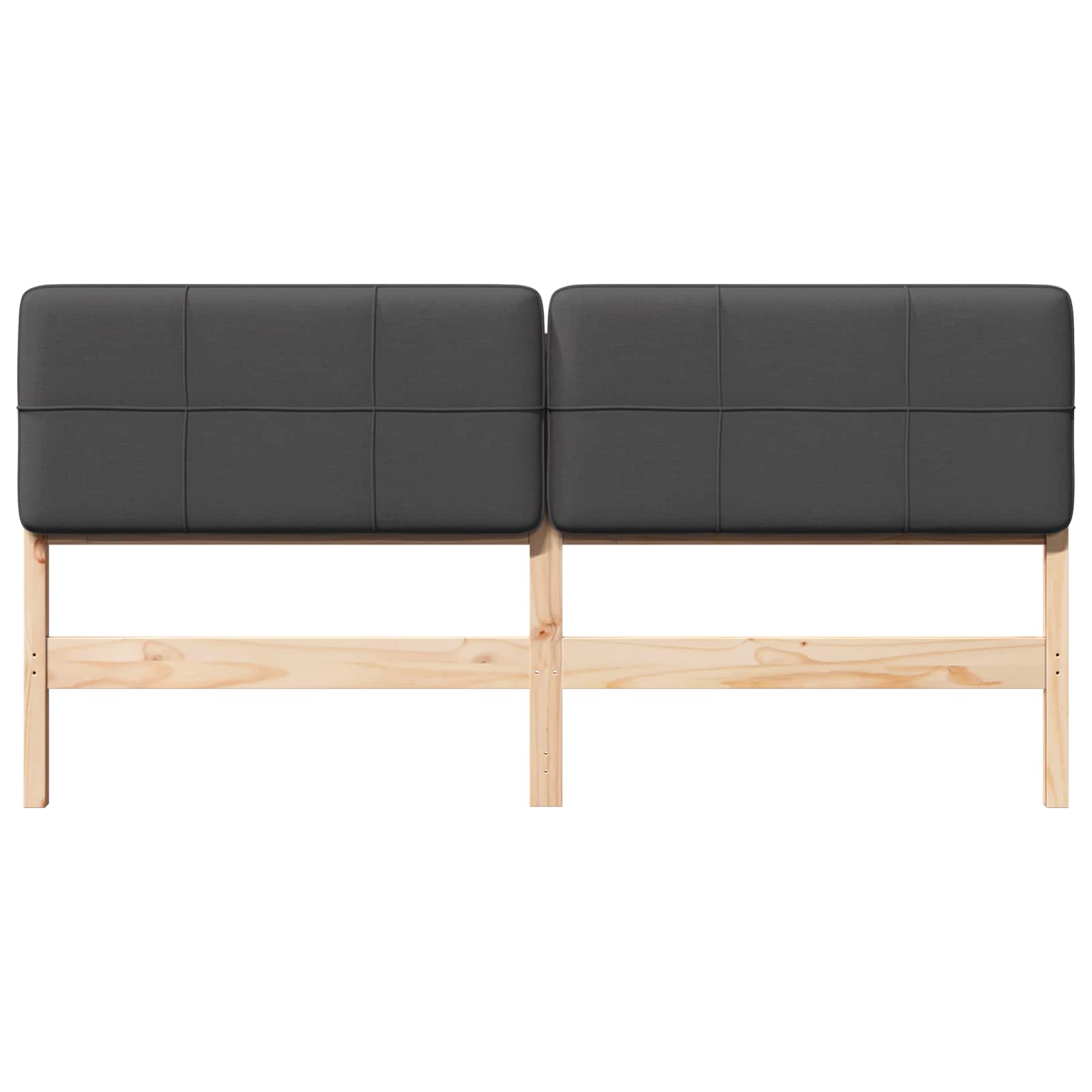 Tête de lit capitonnée Brun et gris foncé 200 cm Pin massif - XIOS