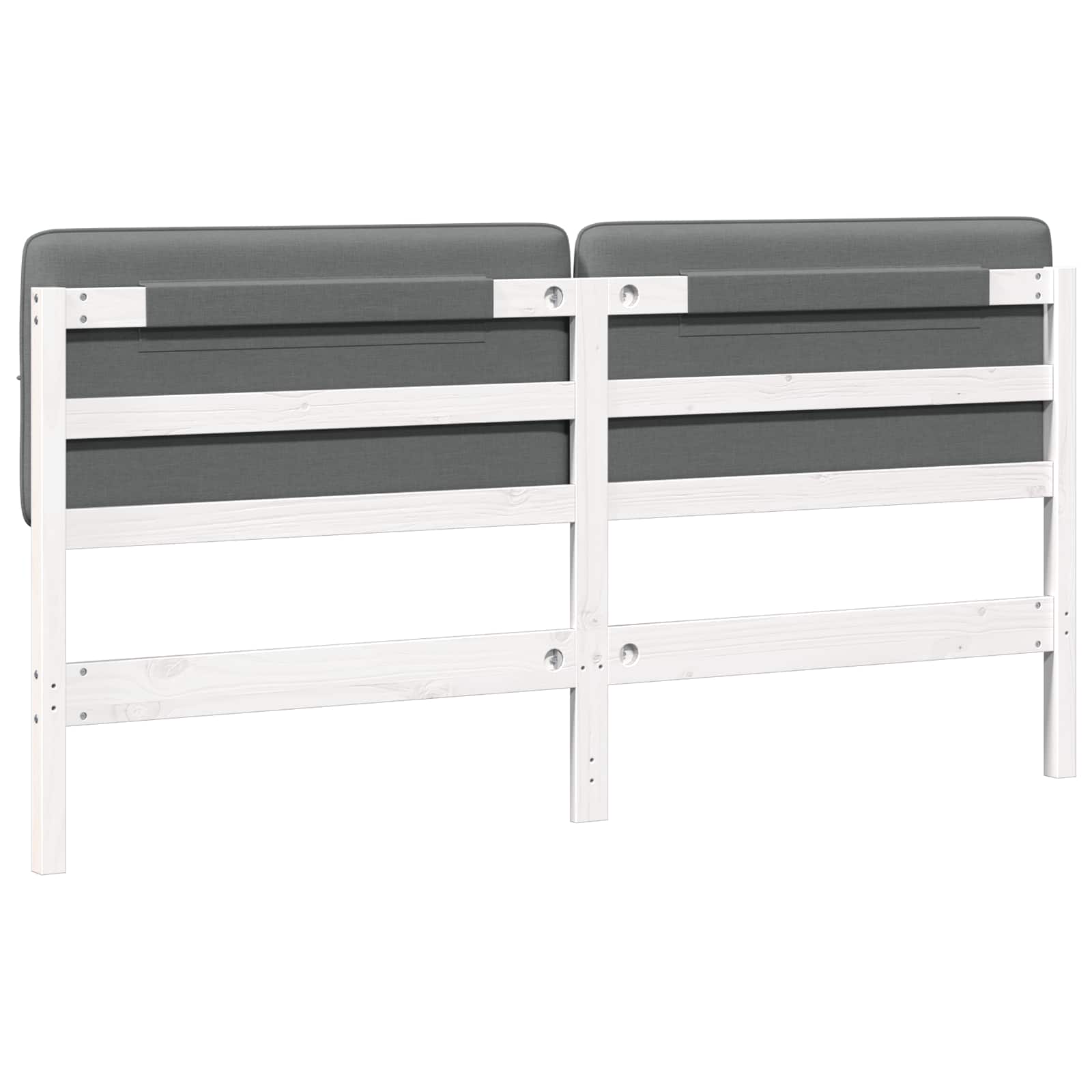 Tête de lit capitonnée Blanc et gris clair 200 cm Pin massif - XIOS