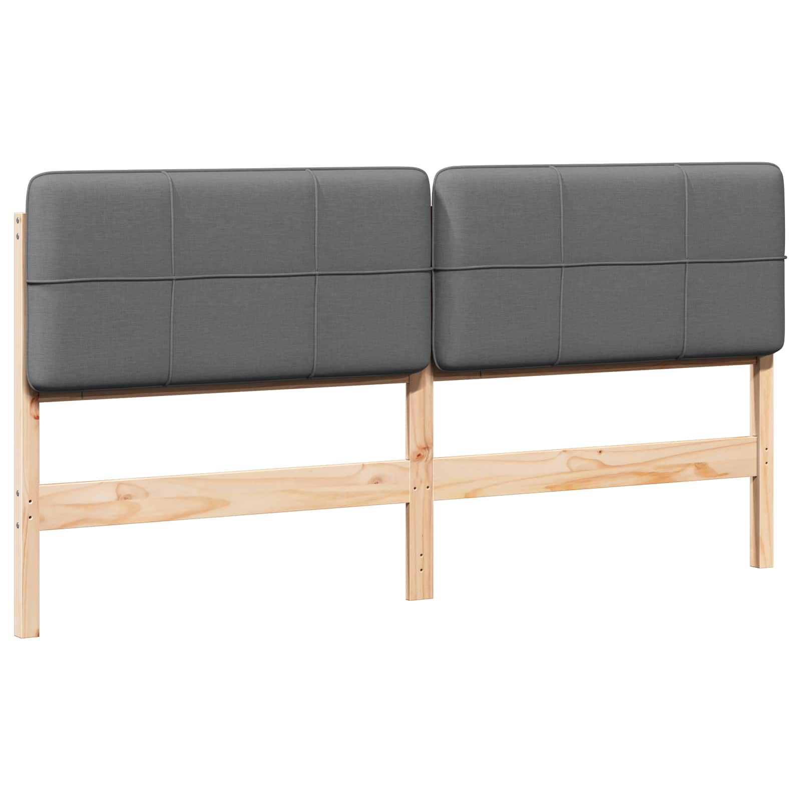 Tête de lit capitonnée Marron et gris clair 180 cm Pin massif - XIOS