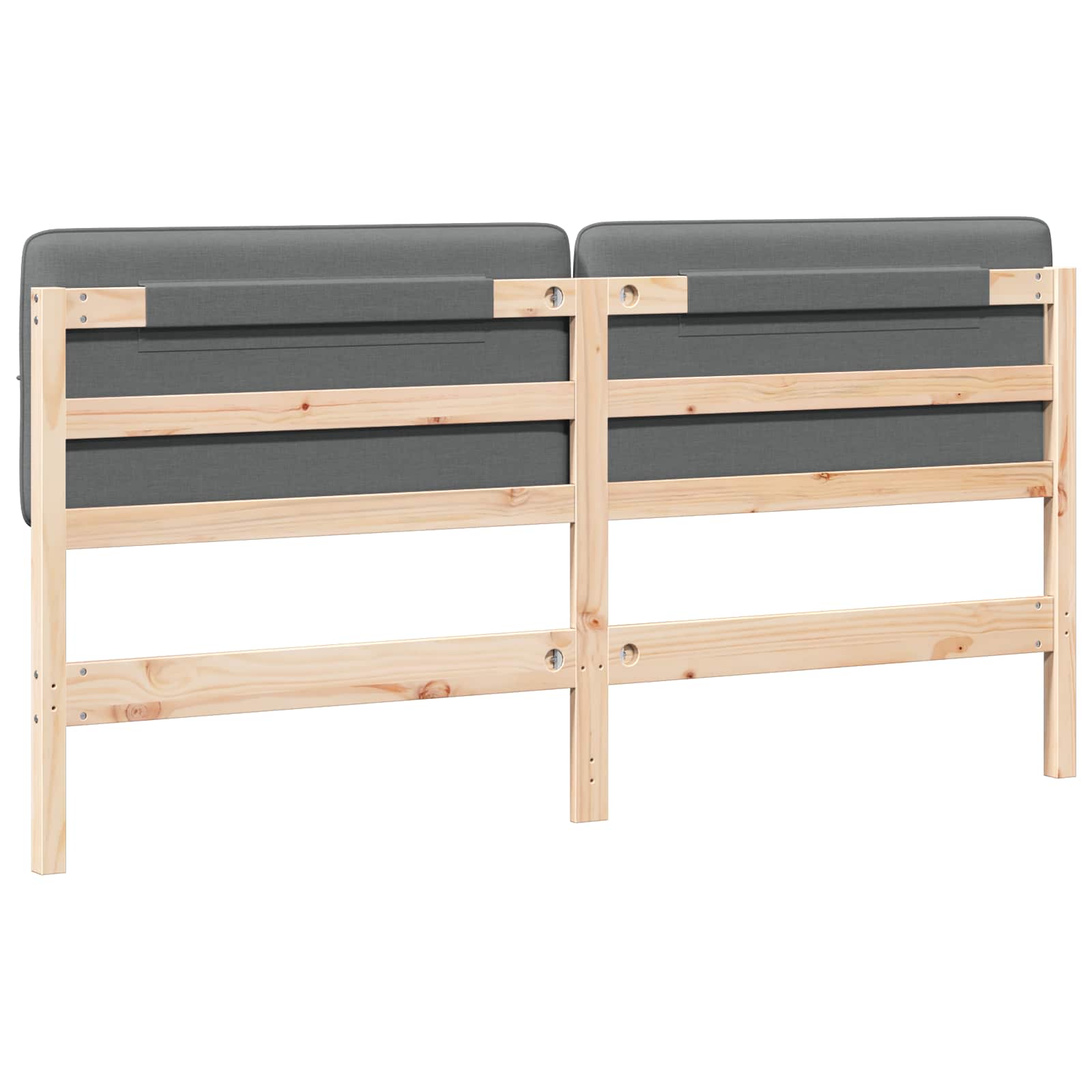 Tête de lit capitonnée Marron et gris clair 180 cm Pin massif - XIOS