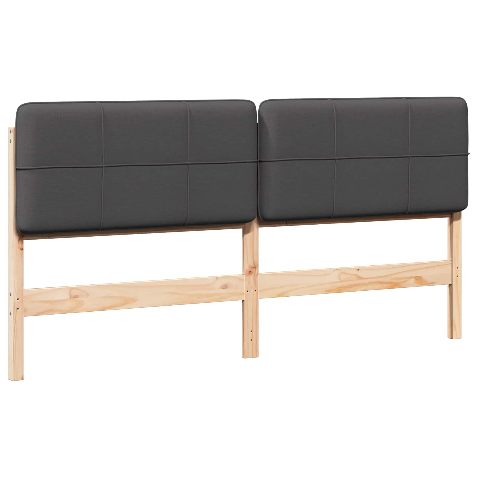 Tête de lit capitonnée Brun et gris foncé 180 cm Pin massif - XIOS
