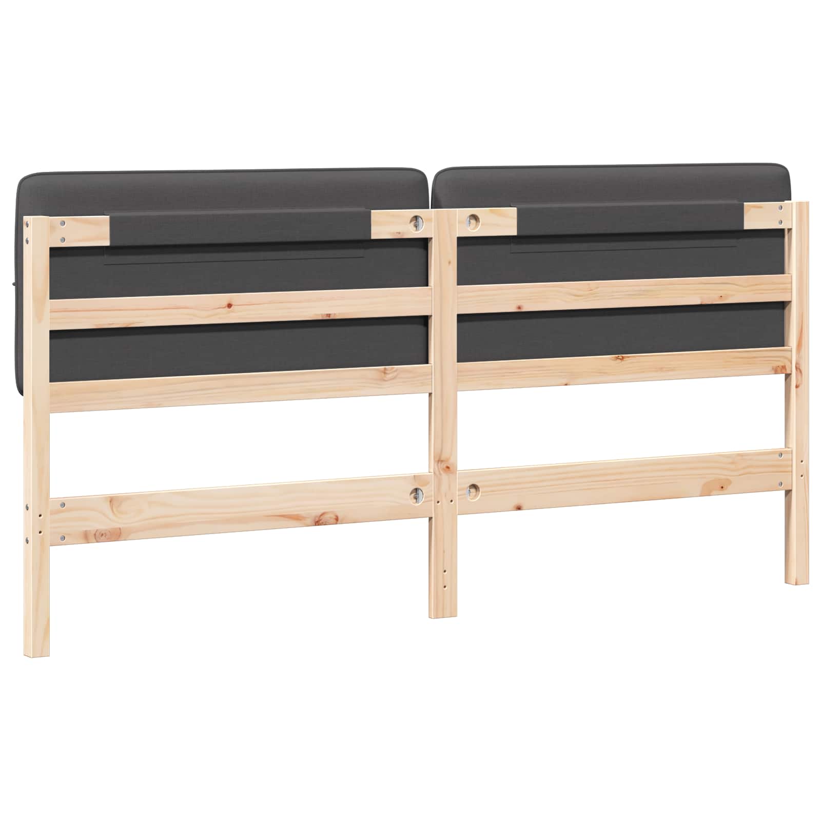 Tête de lit capitonnée Brun et gris foncé 180 cm Pin massif - XIOS