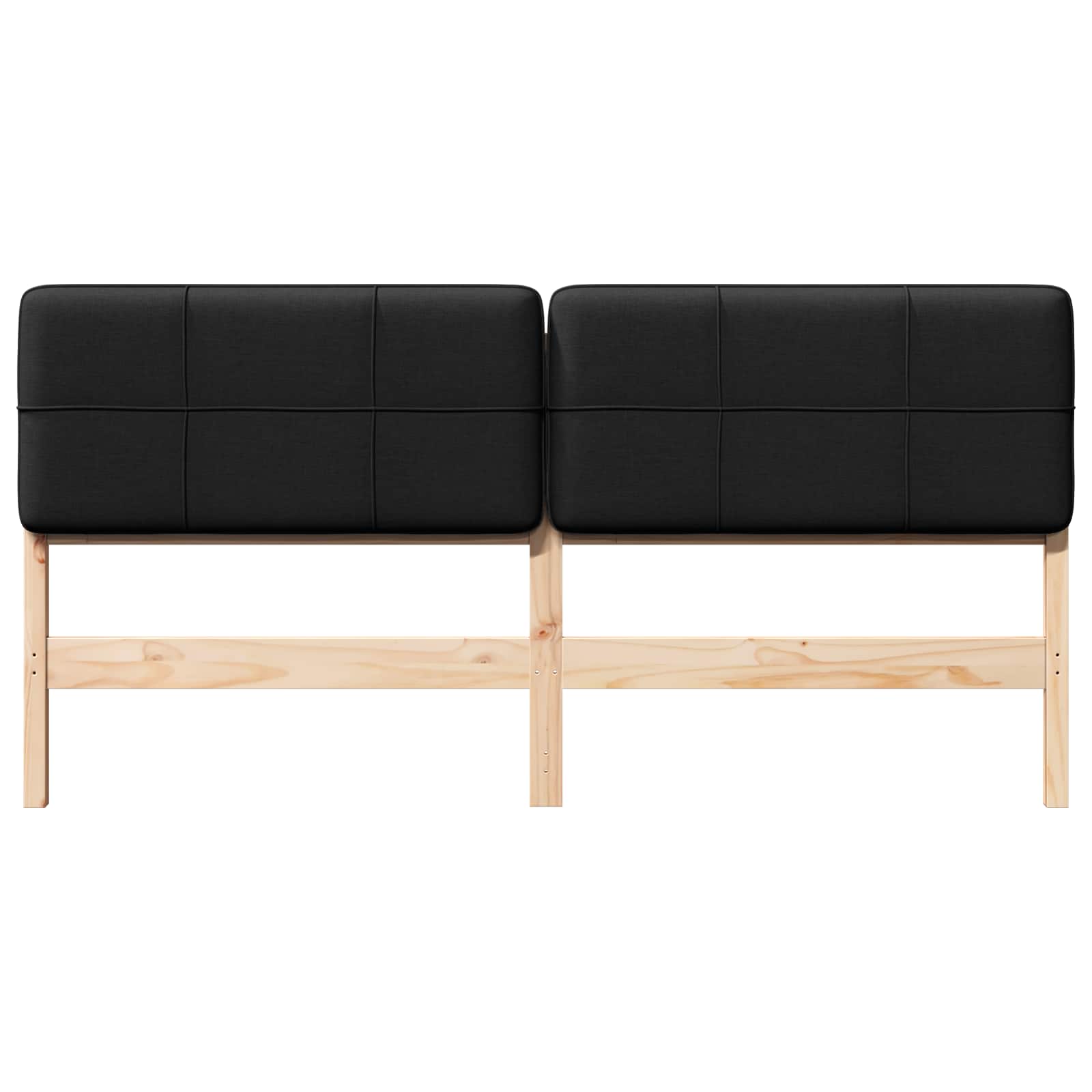 Tête de lit capitonnée Marron et Noir 180 cm Pin massif - XIOS