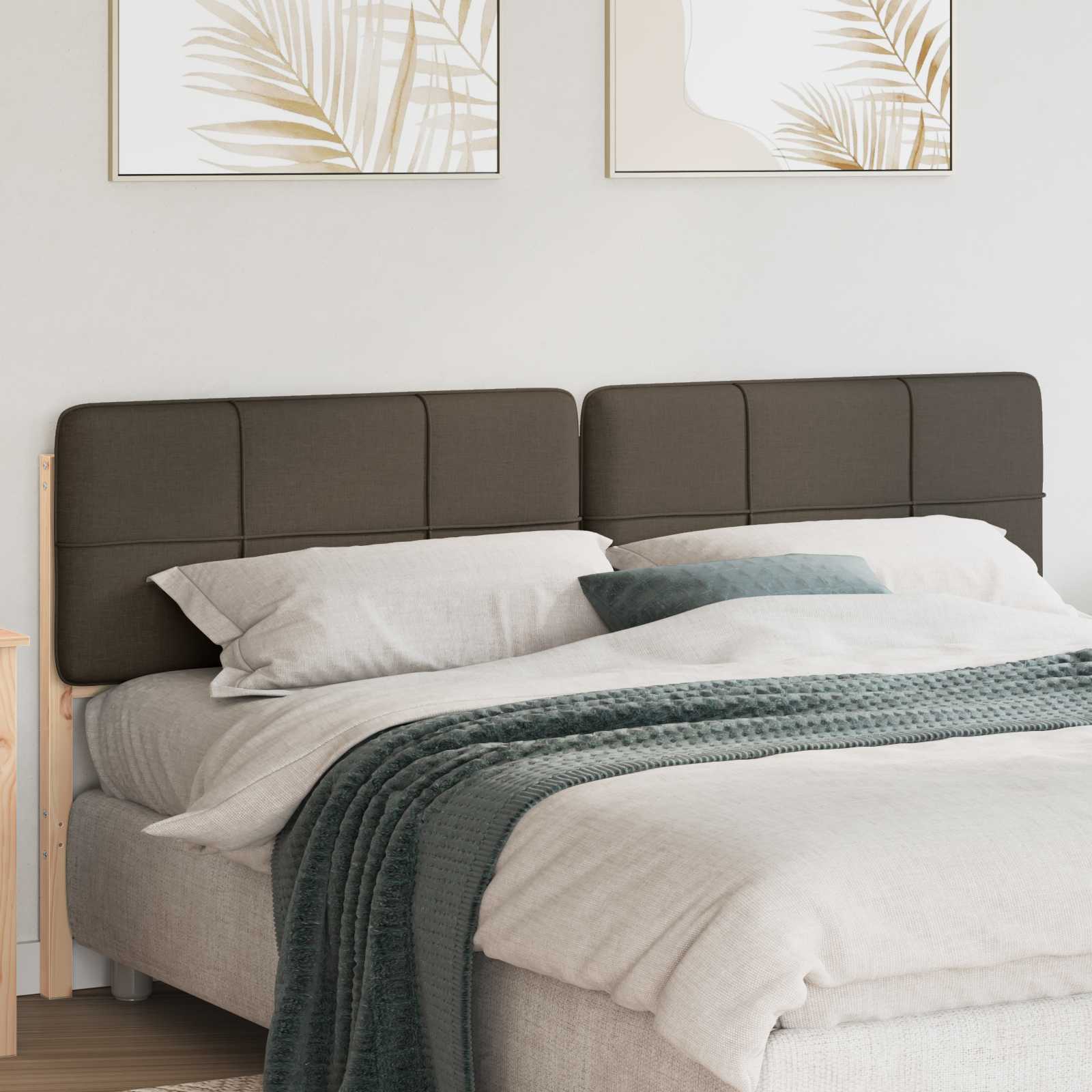 Tête de lit capitonnée Marron et Taupe 180 cm Pin massif - XIOS