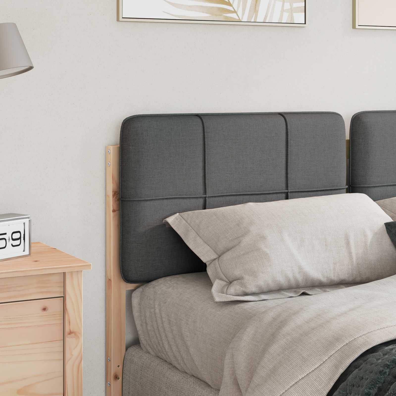 Tête de lit capitonnée Marron et gris clair 160 cm Pin massif - XIOS