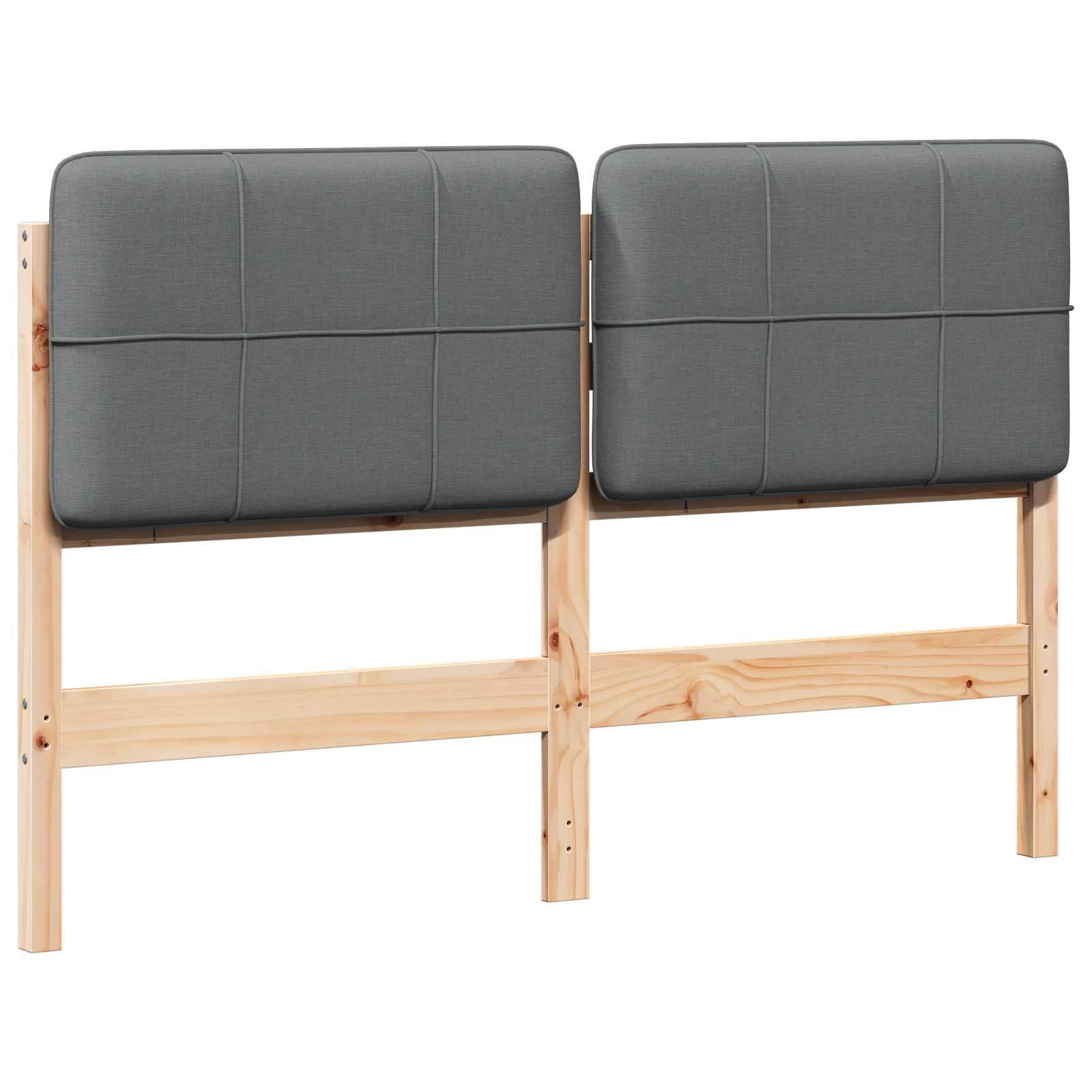 Tête de lit capitonnée Marron et gris clair 160 cm Pin massif - XIOS