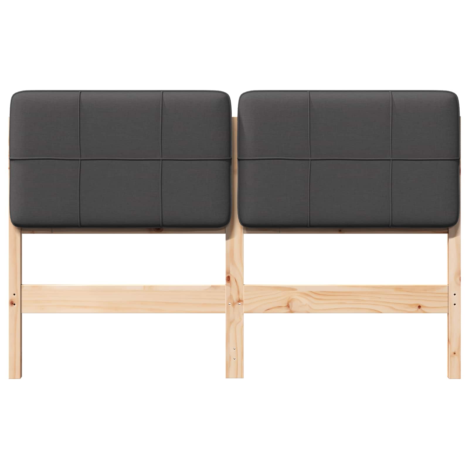 Tête de lit capitonnée Brun et gris foncé 160 cm Pin massif - XIOS