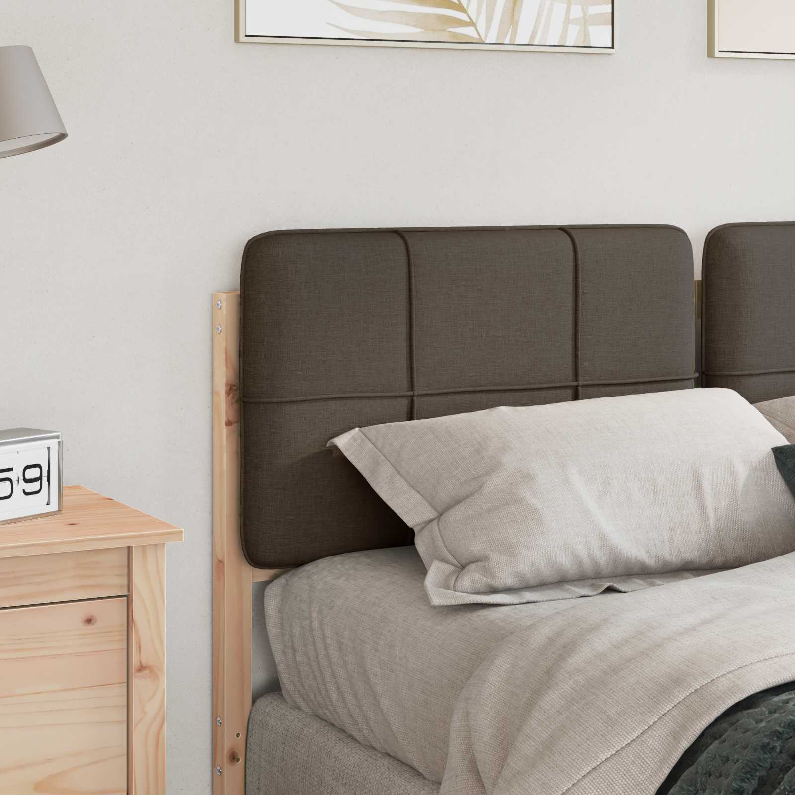 Tête de lit capitonnée Marron et Taupe 150 cm Pin massif - XIOS