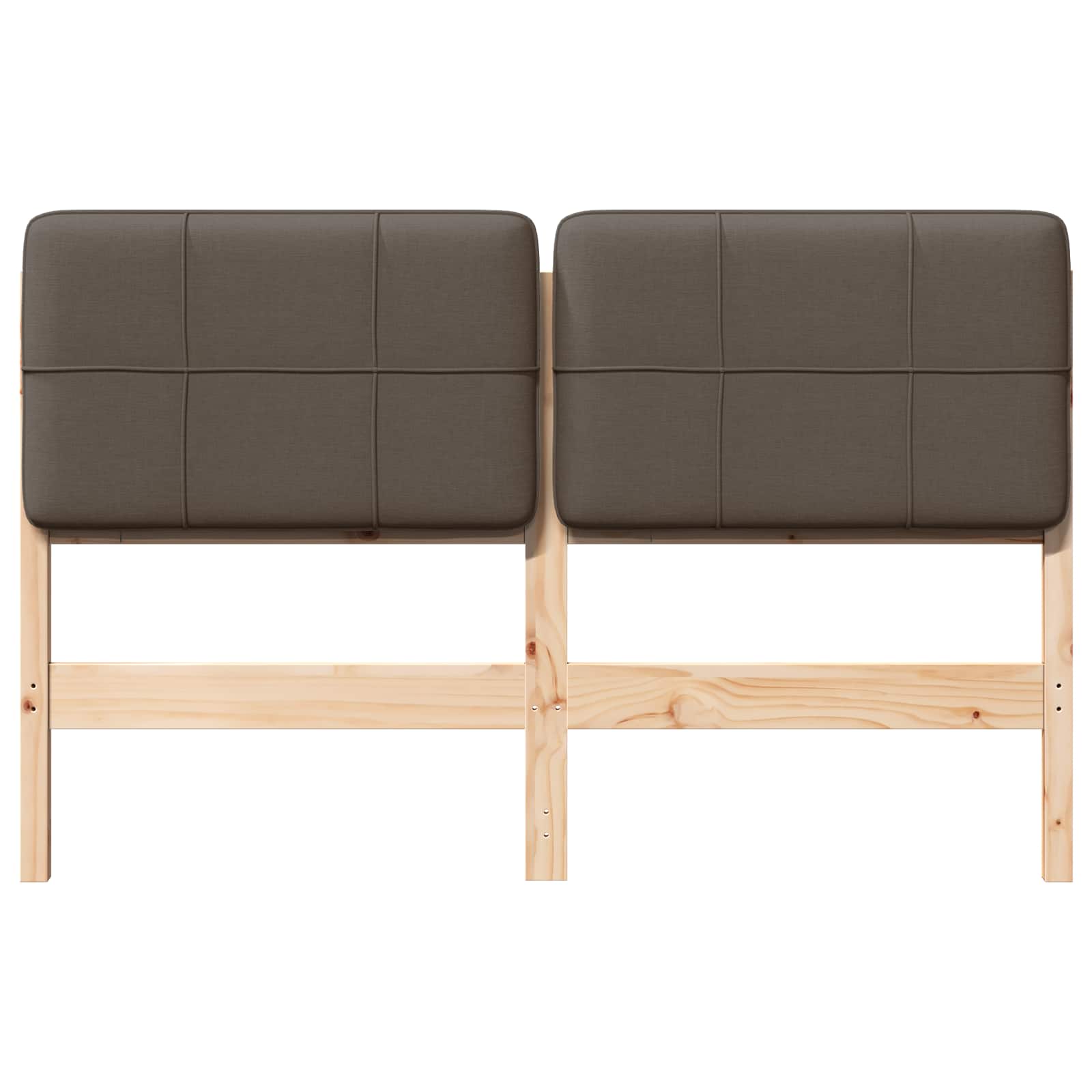 Tête de lit capitonnée Marron et Taupe 140 cm Pin massif - XIOS