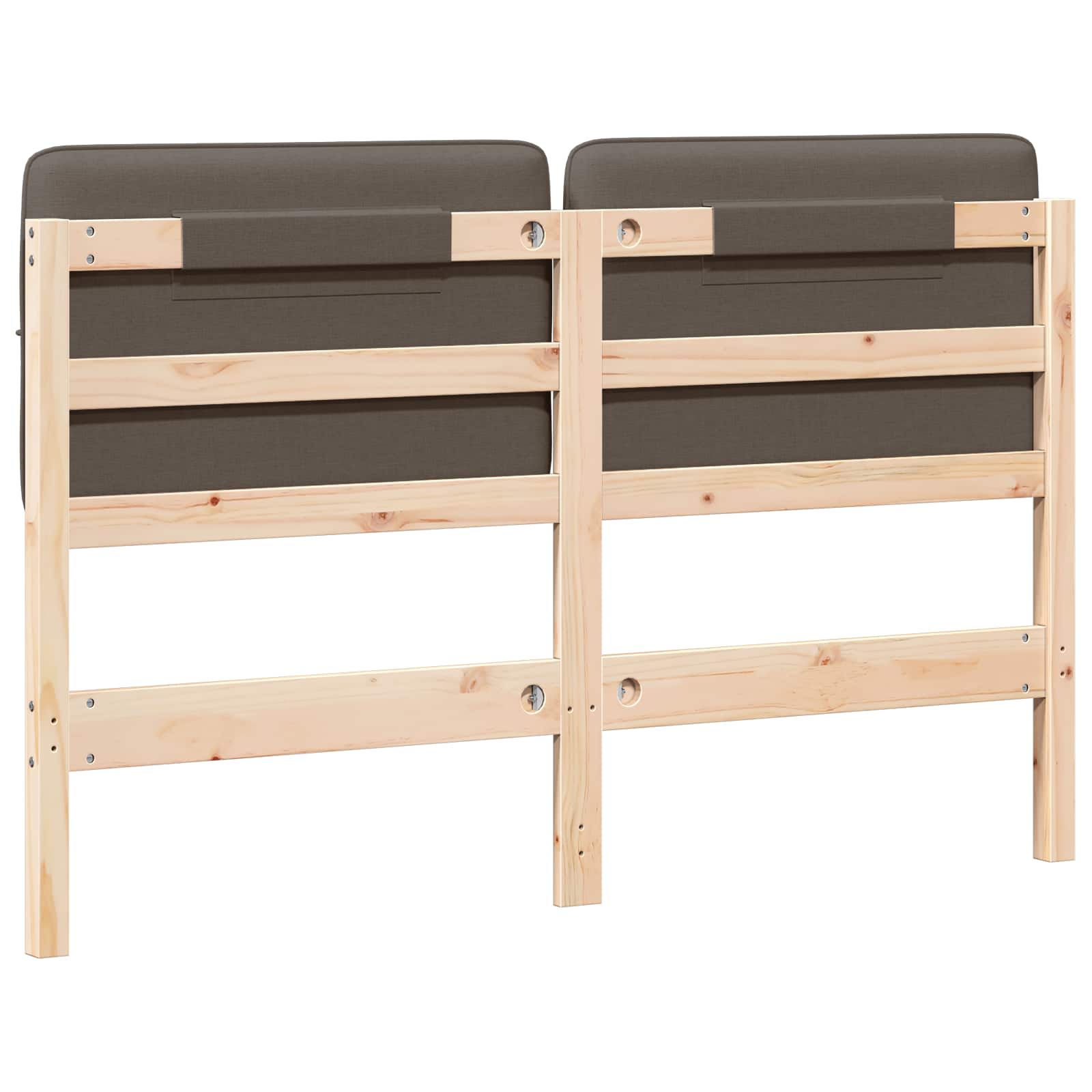 Tête de lit capitonnée Marron et Taupe 135 cm Pin massif - XIOS