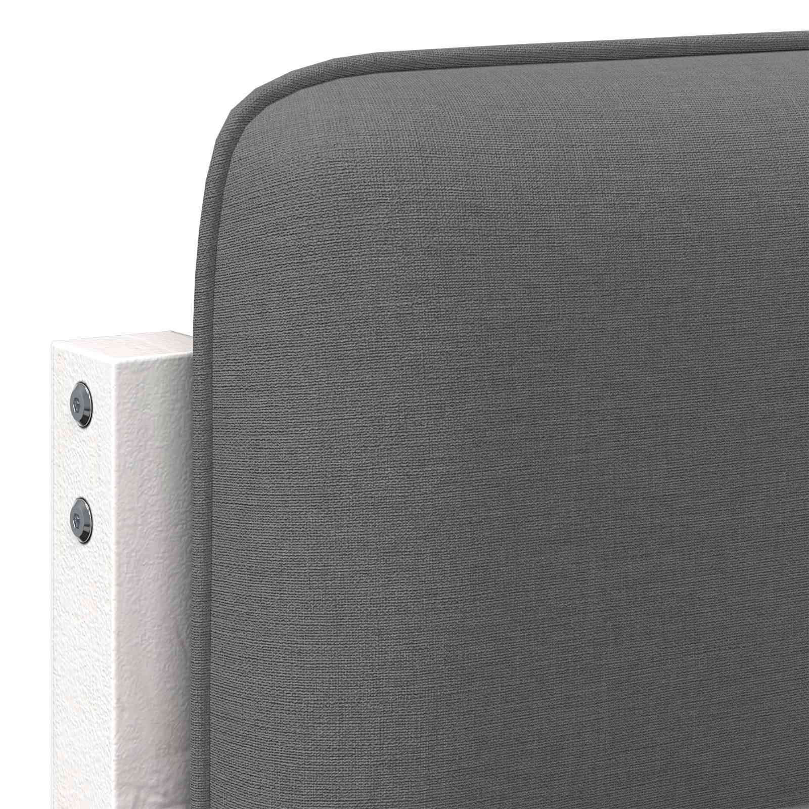 Tête de lit capitonnée Blanc et gris clair 135 cm Pin massif - XIOS