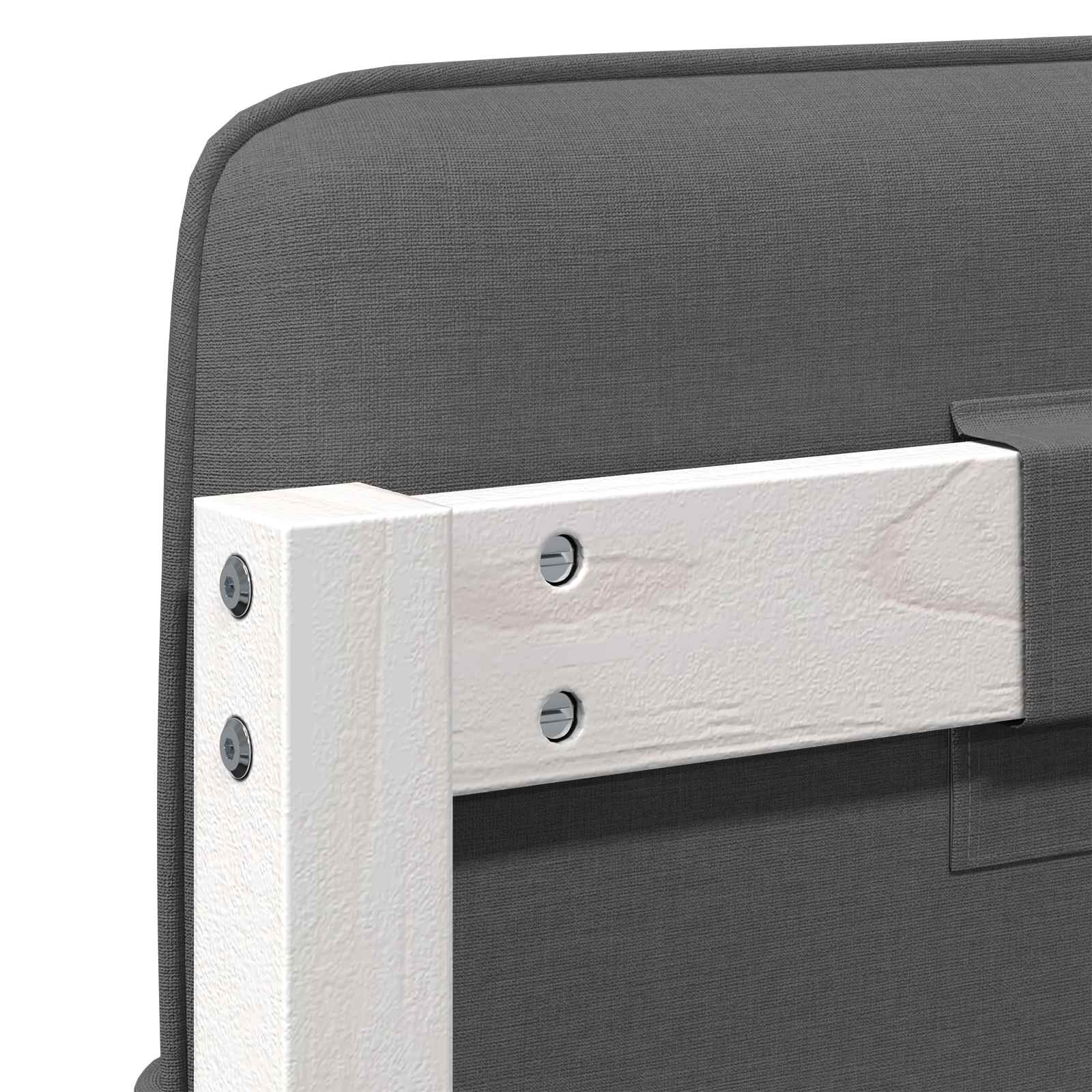 Tête de lit capitonnée Blanc et gris clair 135 cm Pin massif - XIOS