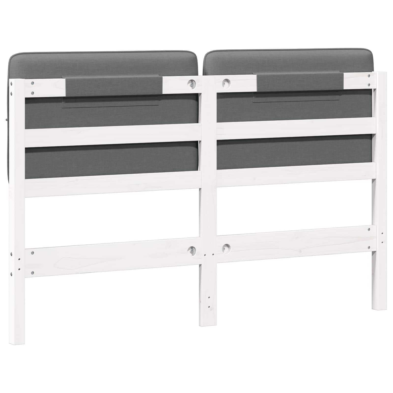 Tête de lit capitonnée Blanc et gris clair 135 cm Pin massif - XIOS