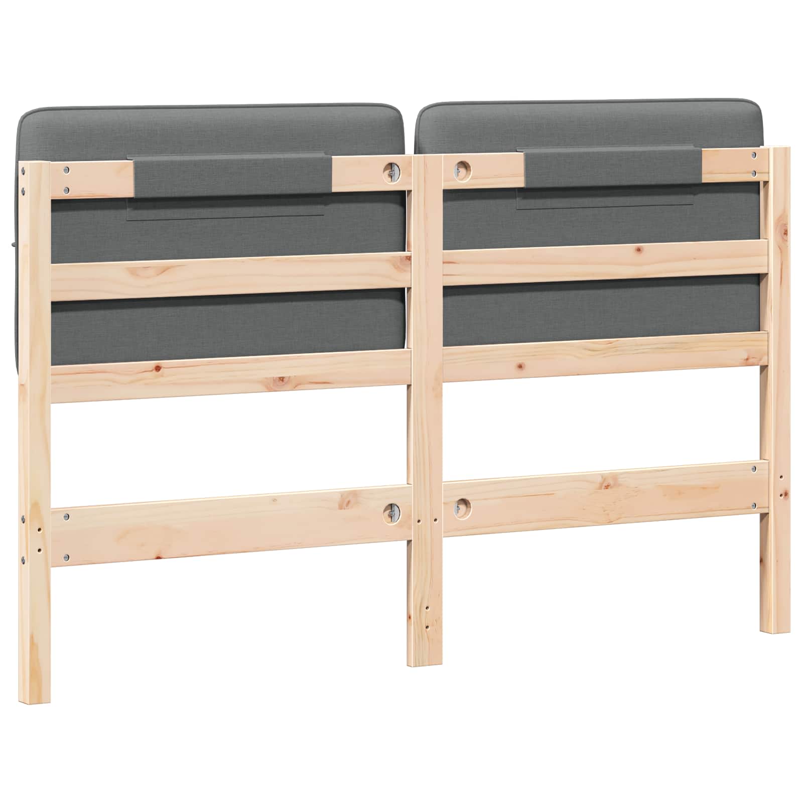 Tête de lit capitonnée Marron et gris clair 120 cm Pin massif - XIOS