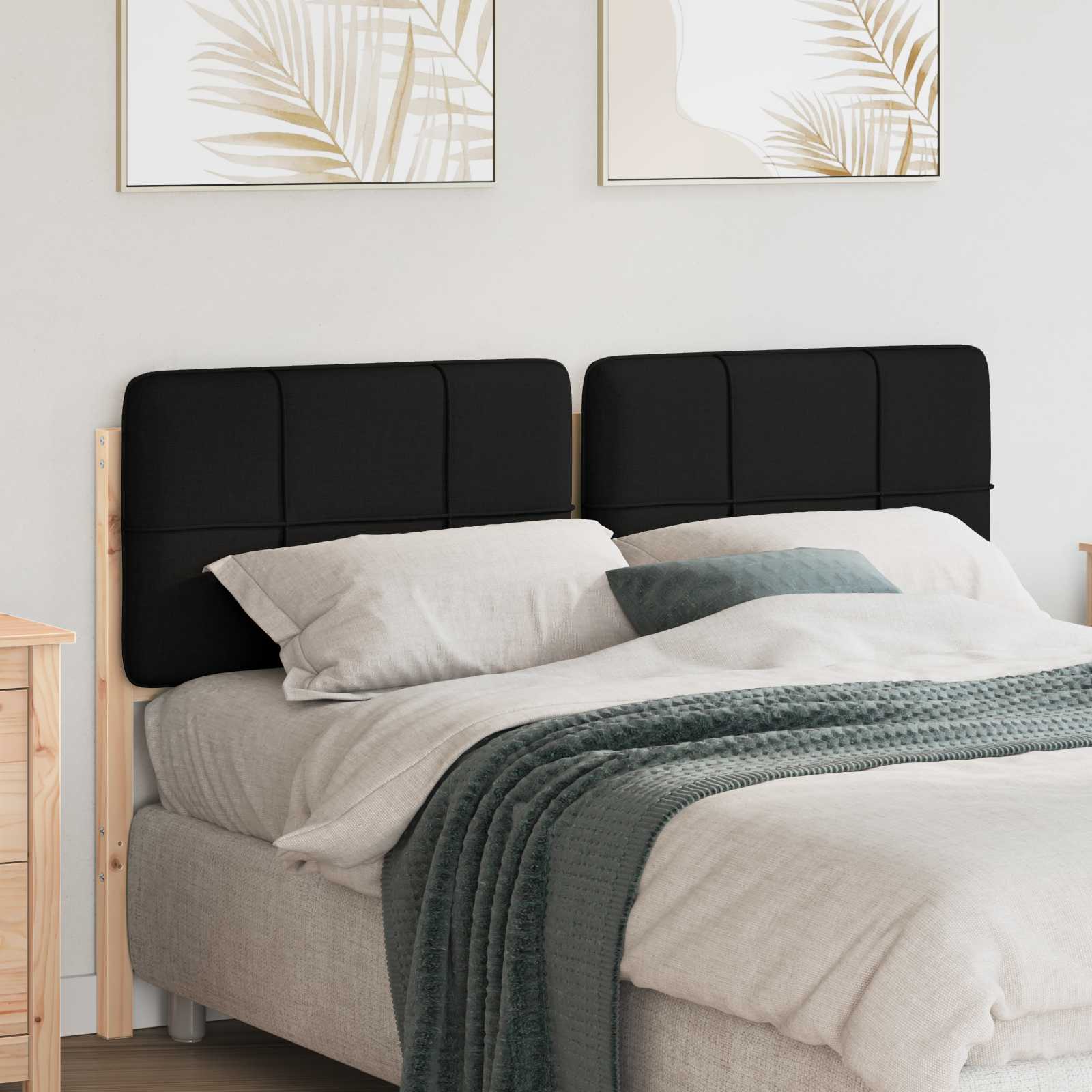 Tête de lit capitonnée Marron et Noir 120 cm Pin massif - XIOS