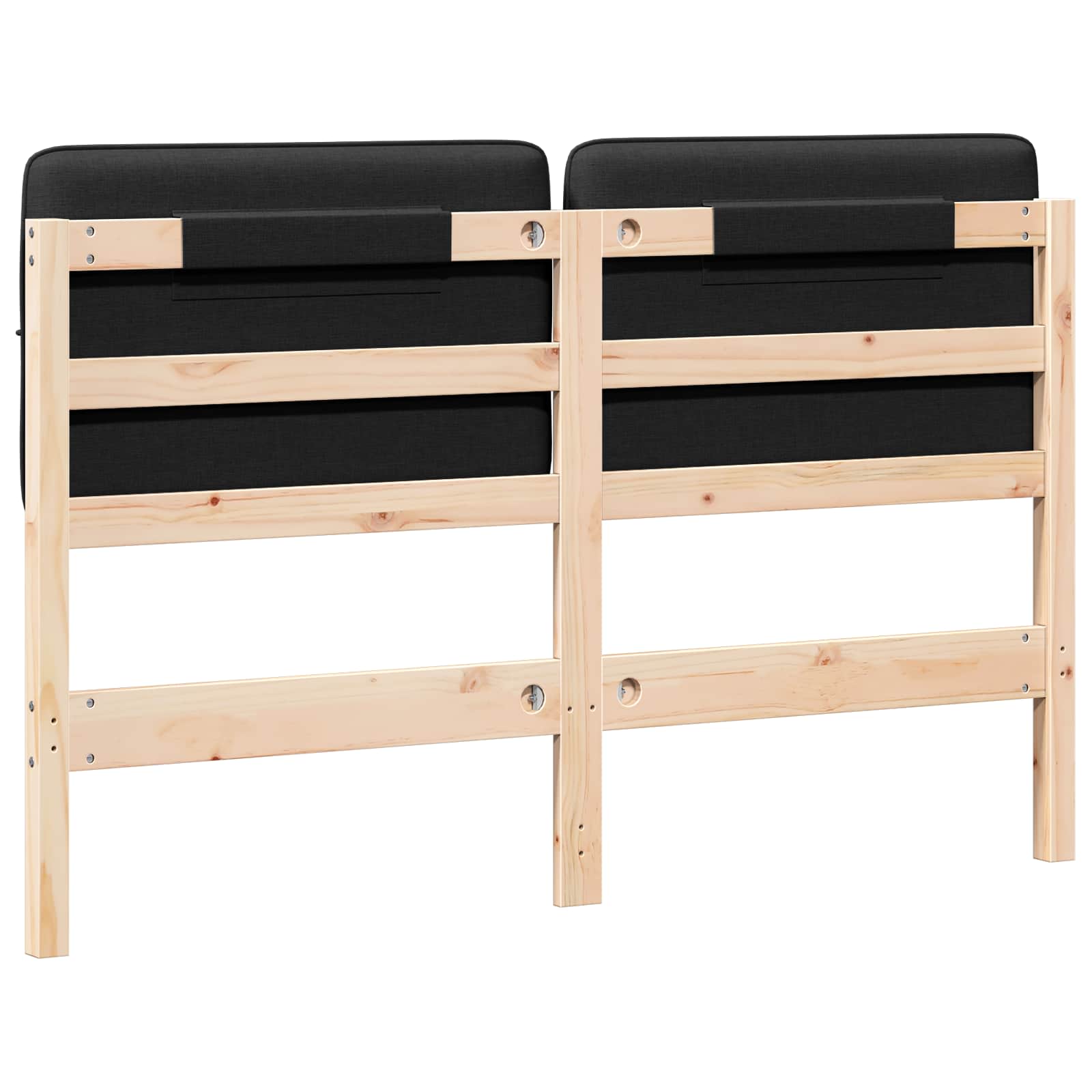 Tête de lit capitonnée Marron et Noir 120 cm Pin massif - XIOS