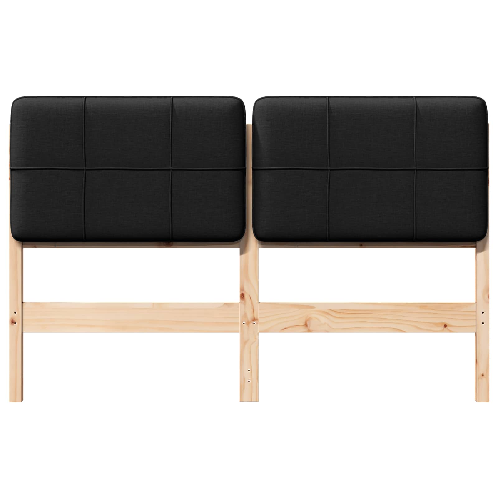 Tête de lit capitonnée Marron et Noir 120 cm Pin massif - XIOS