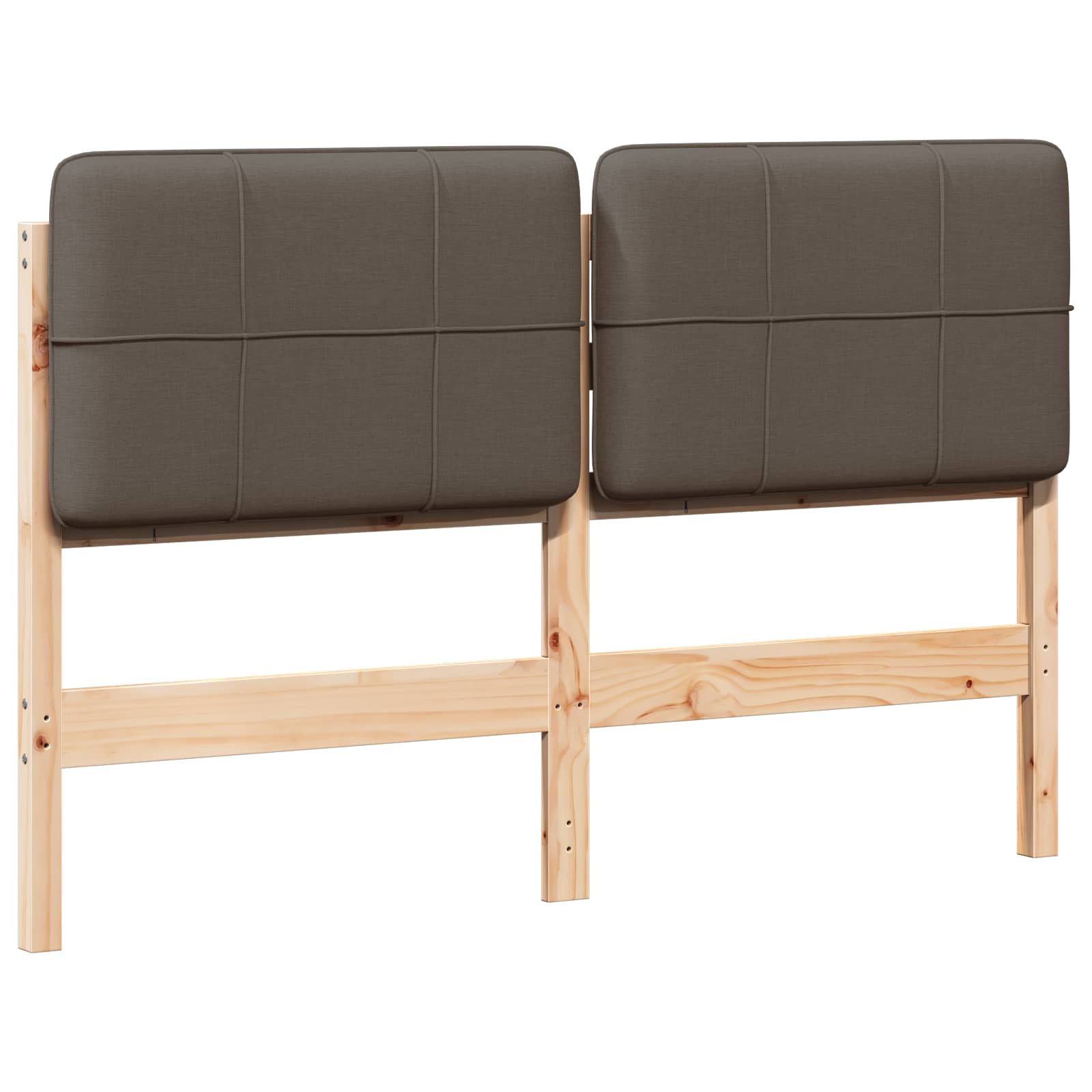 Tête de lit capitonnée Marron et Taupe 120 cm Pin massif - XIOS
