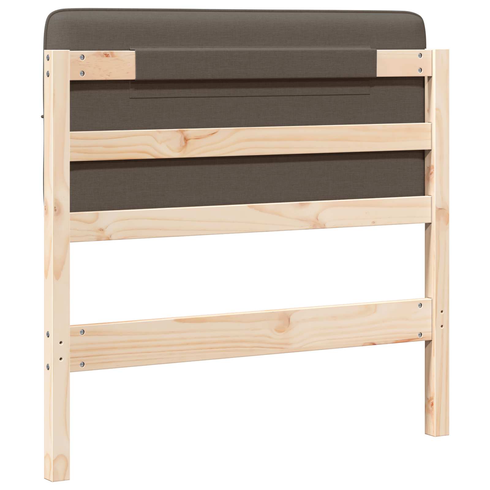 Tête de lit capitonnée Marron et Taupe 100 cm Pin massif - XIOS