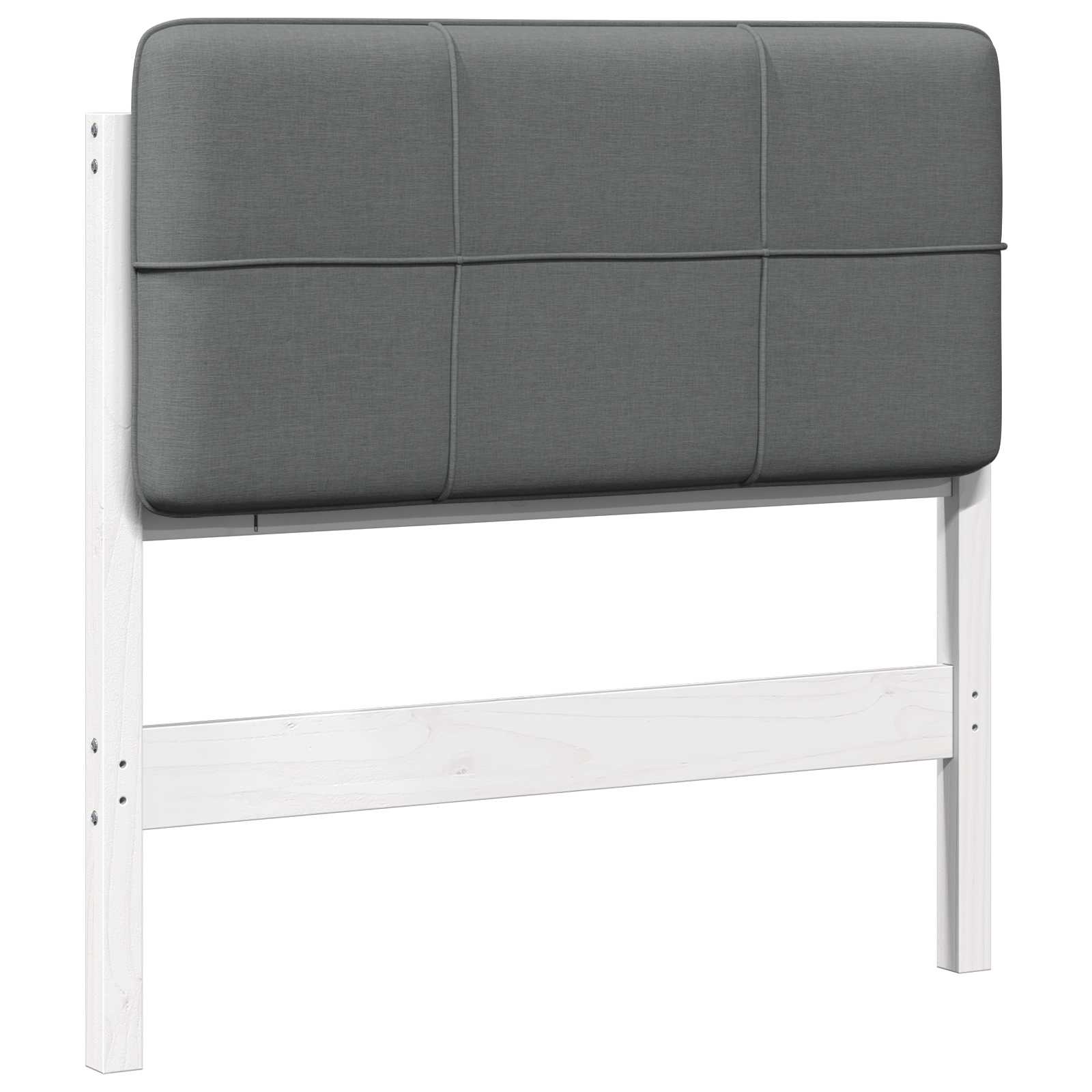 Tête de lit capitonnée Blanc et gris clair 100 cm Pin massif - XIOS