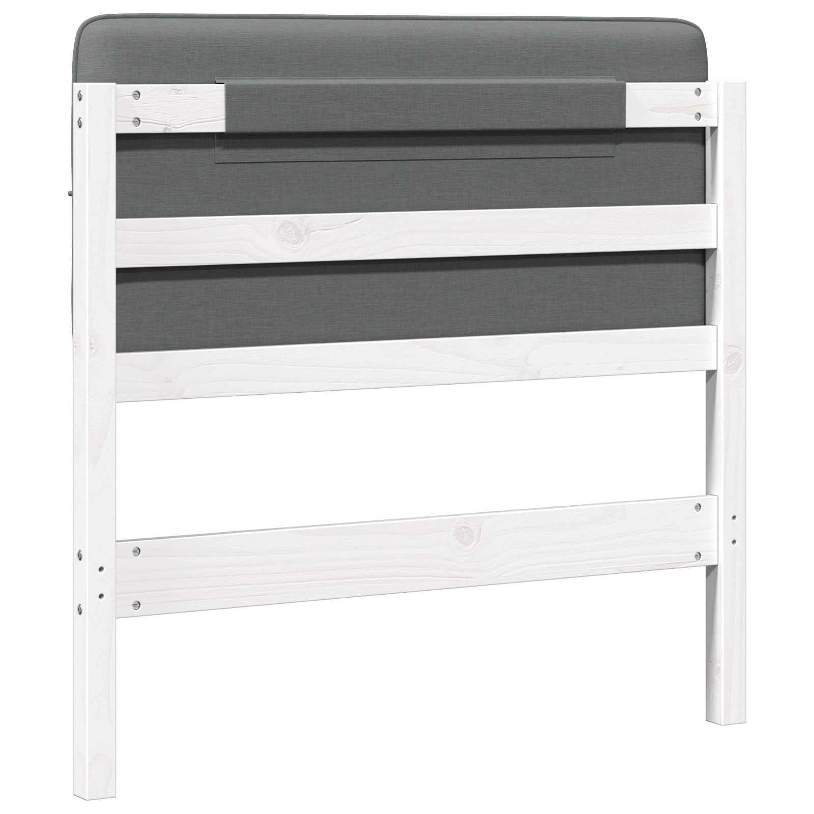 Tête de lit capitonnée Blanc et gris clair 90 cm Pin massif - XIOS