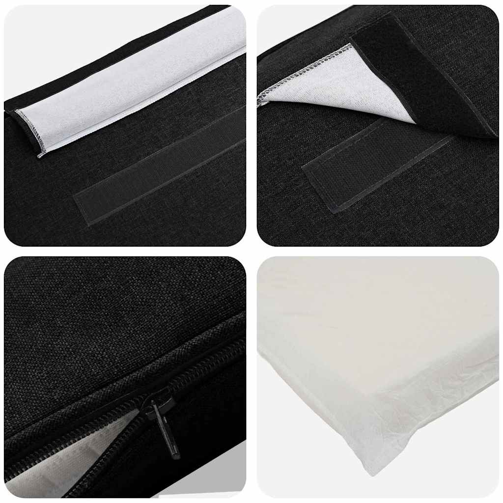 Tête de lit capitonnée Marron et Noir 200 cm Pin massif - XIOS