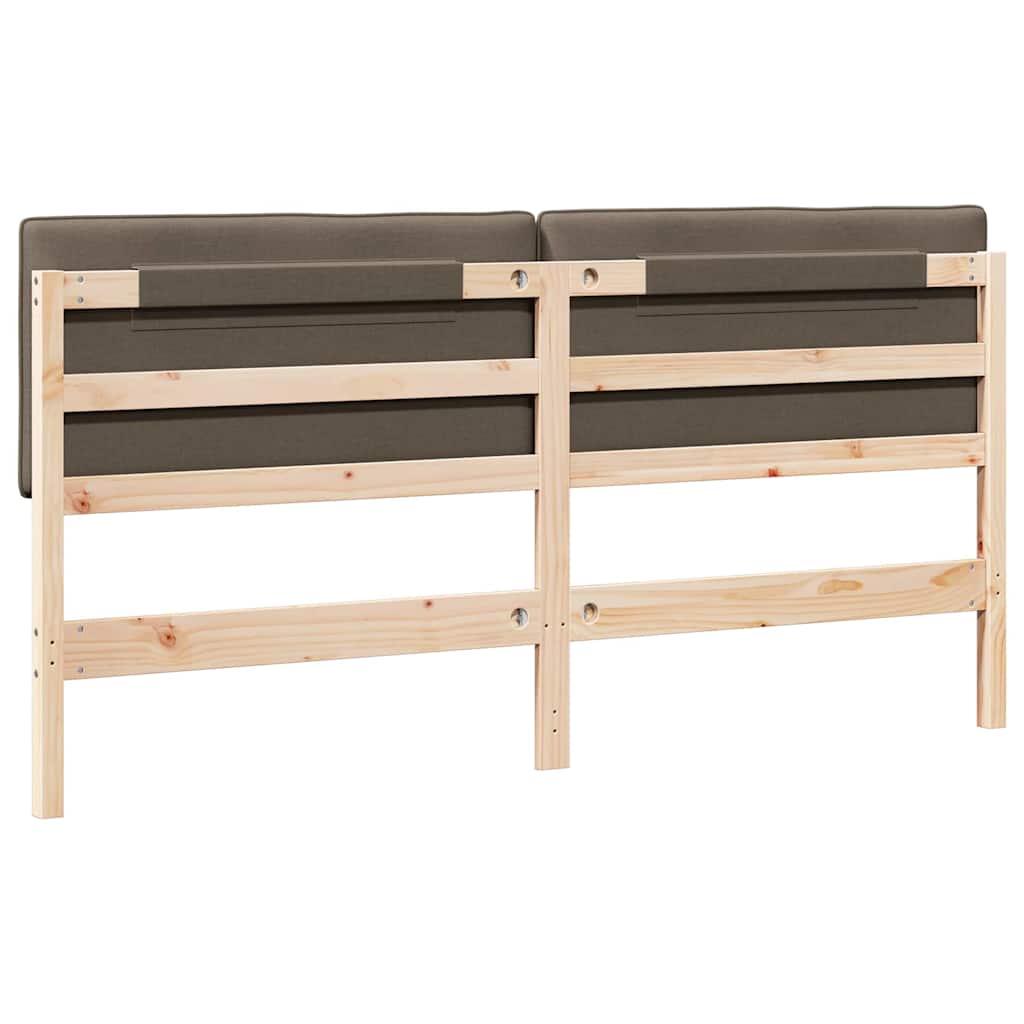Tête de lit capitonnée Marron et Taupe 200 cm Pin massif - XIOS