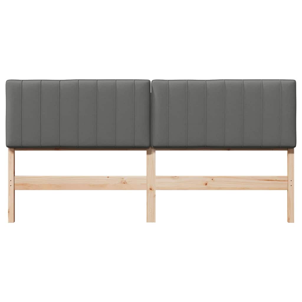 Tête de lit capitonnée Marron et gris clair 180 cm Pin massif - XIOS