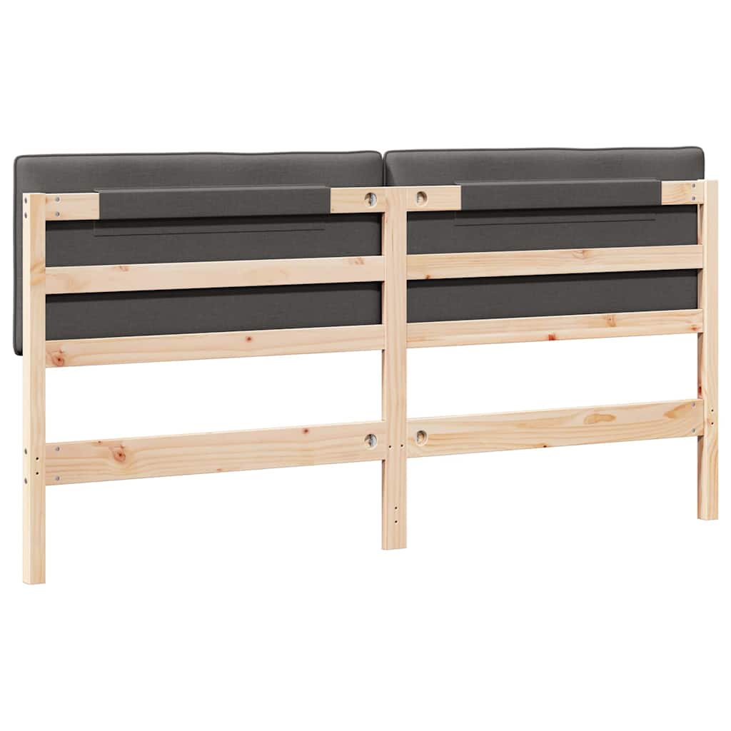 Tête de lit capitonnée Brun et gris foncé 180 cm Pin massif - XIOS