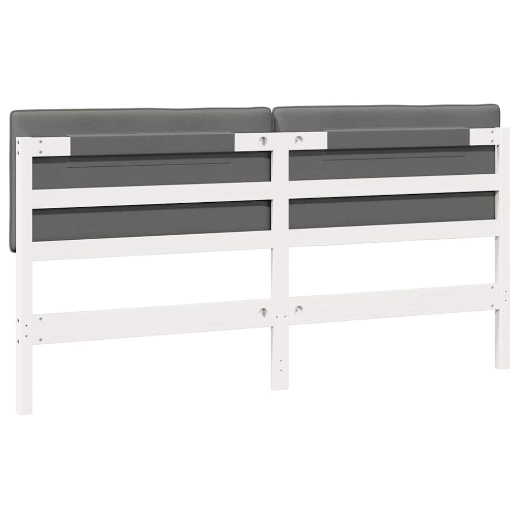 Tête de lit capitonnée Blanc et gris clair 180 cm Pin massif - XIOS
