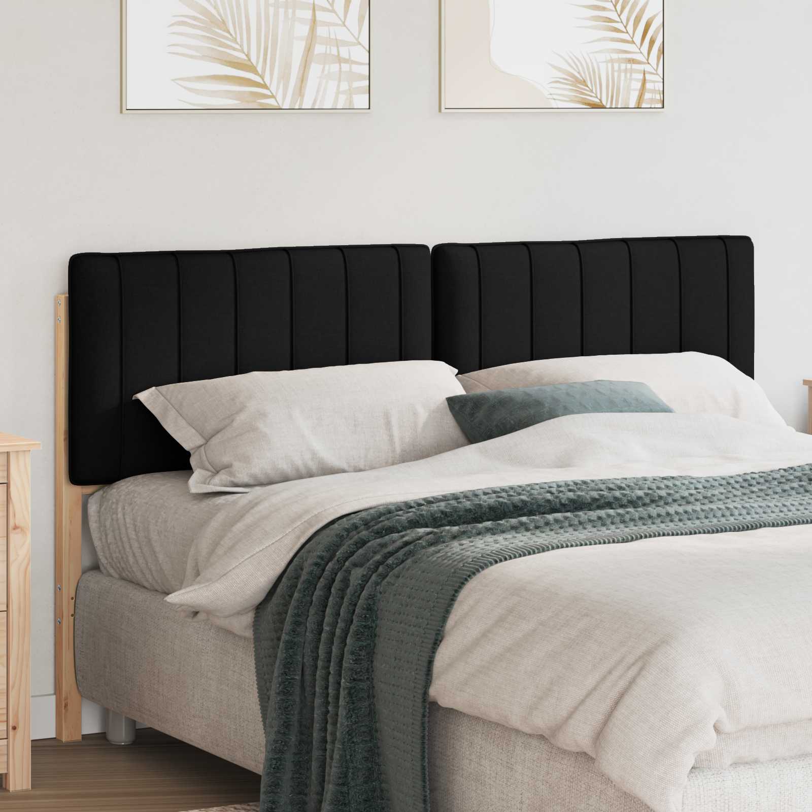 Tête de lit capitonnée Marron et Noir 160 cm Pin massif - XIOS