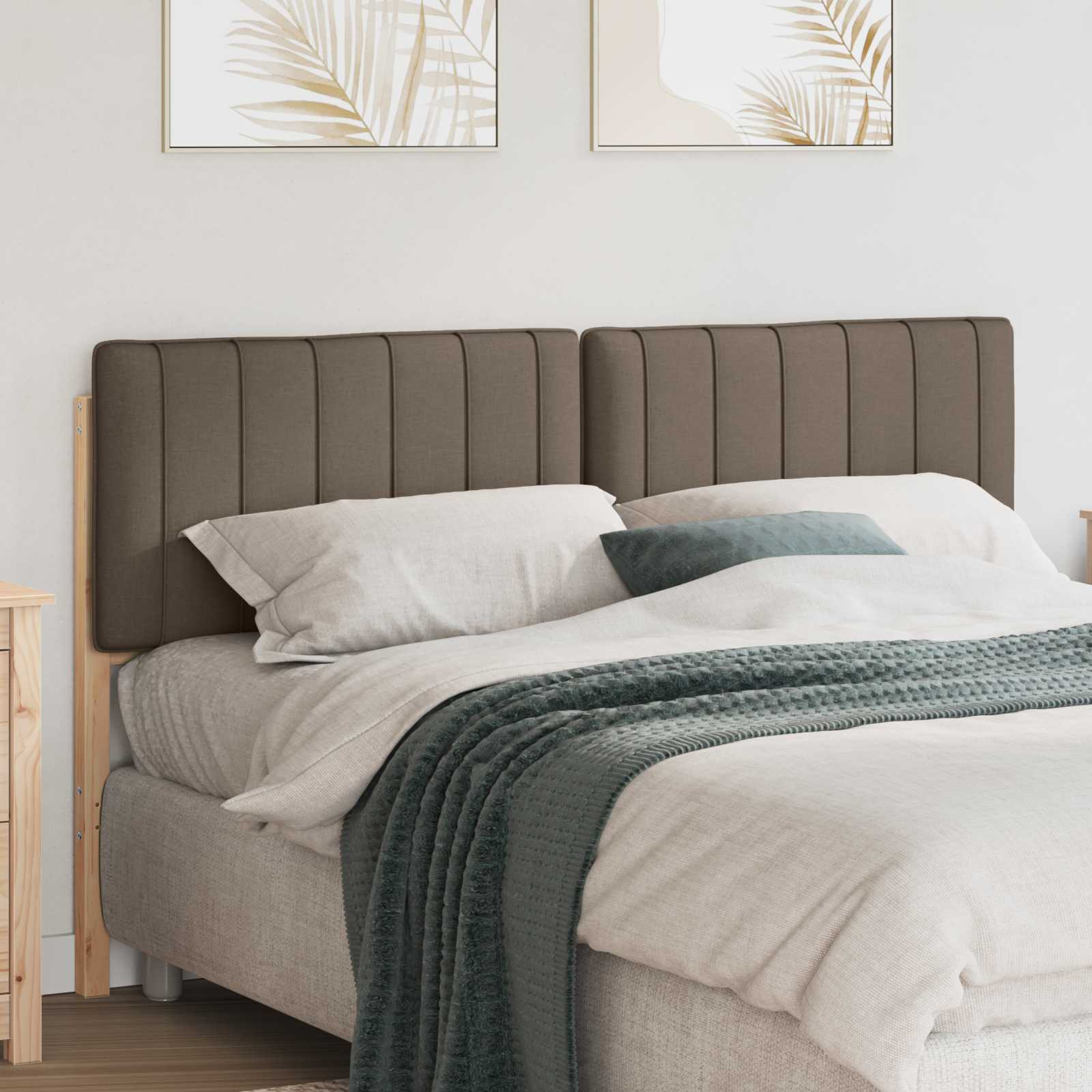 Tête de lit capitonnée Marron et Taupe 160 cm Pin massif - XIOS