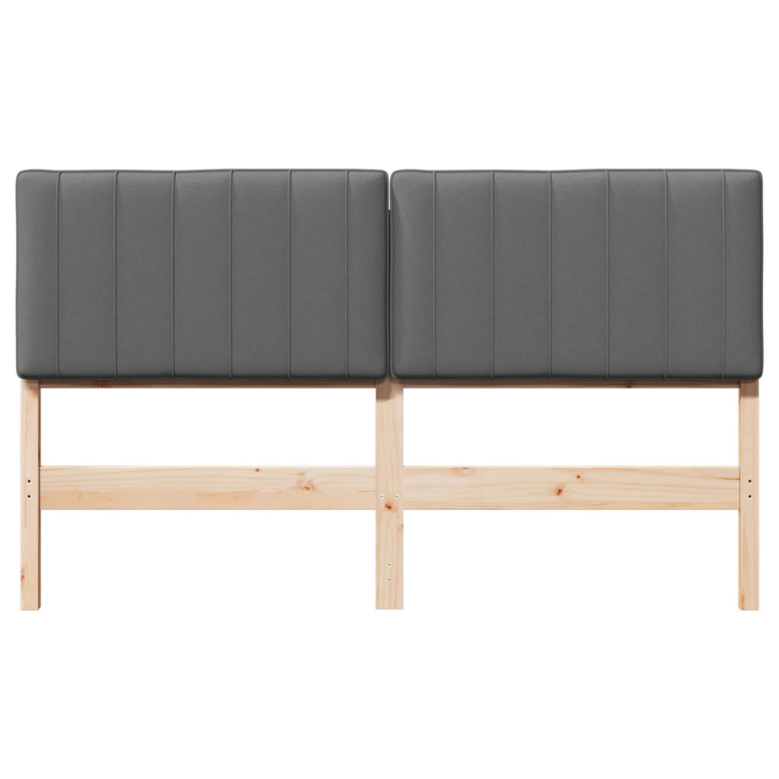 Tête de lit capitonnée Marron et gris clair 150 cm Pin massif - XIOS