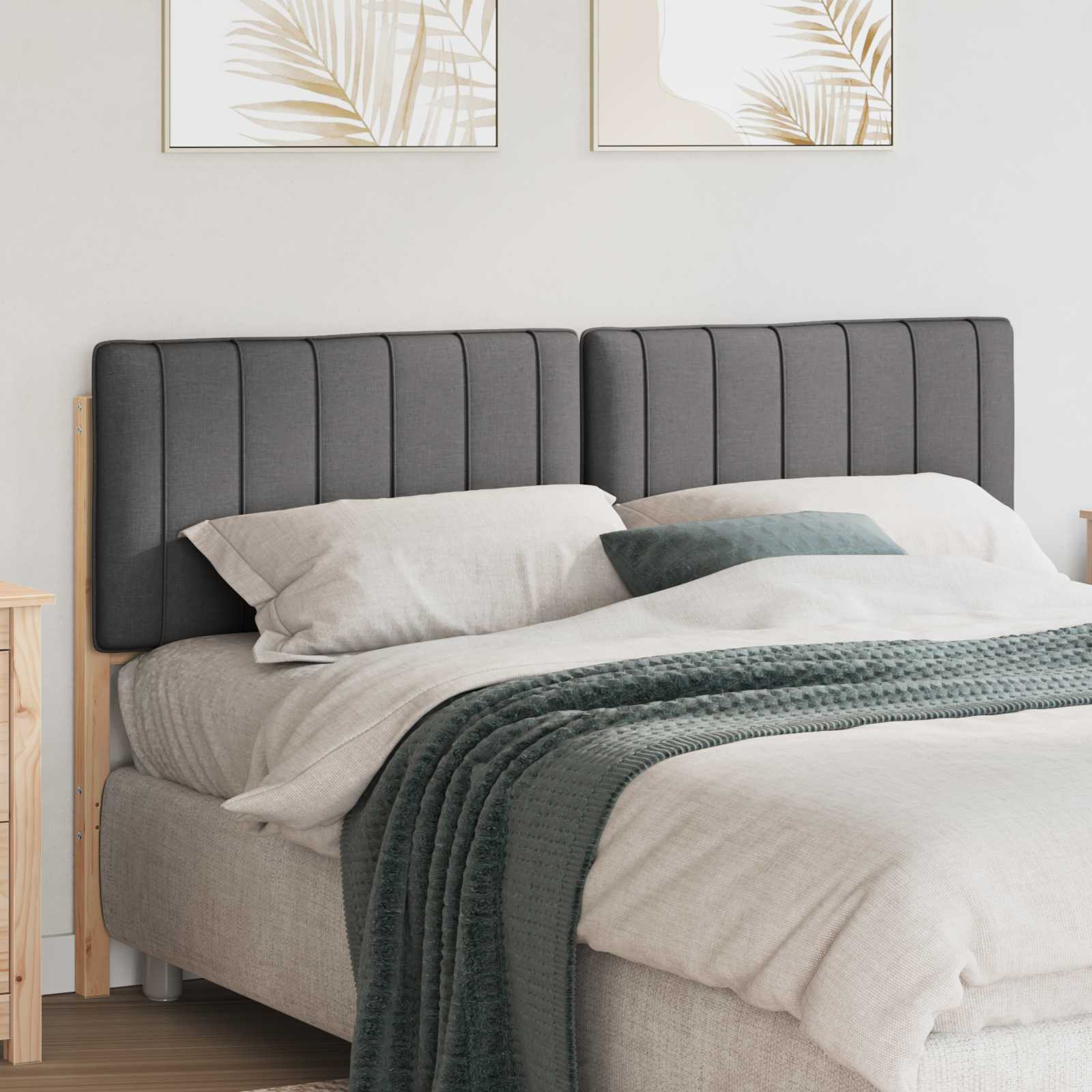 Tête de lit capitonnée Brun et gris foncé 150 cm Pin massif - XIOS