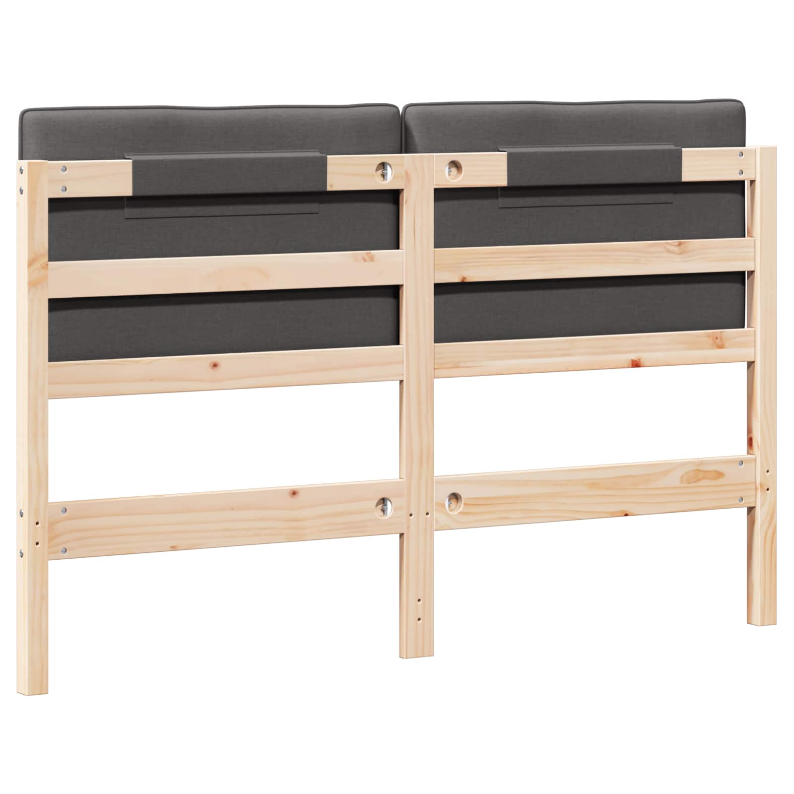 Tête de lit capitonnée Brun et gris foncé 150 cm Pin massif - XIOS